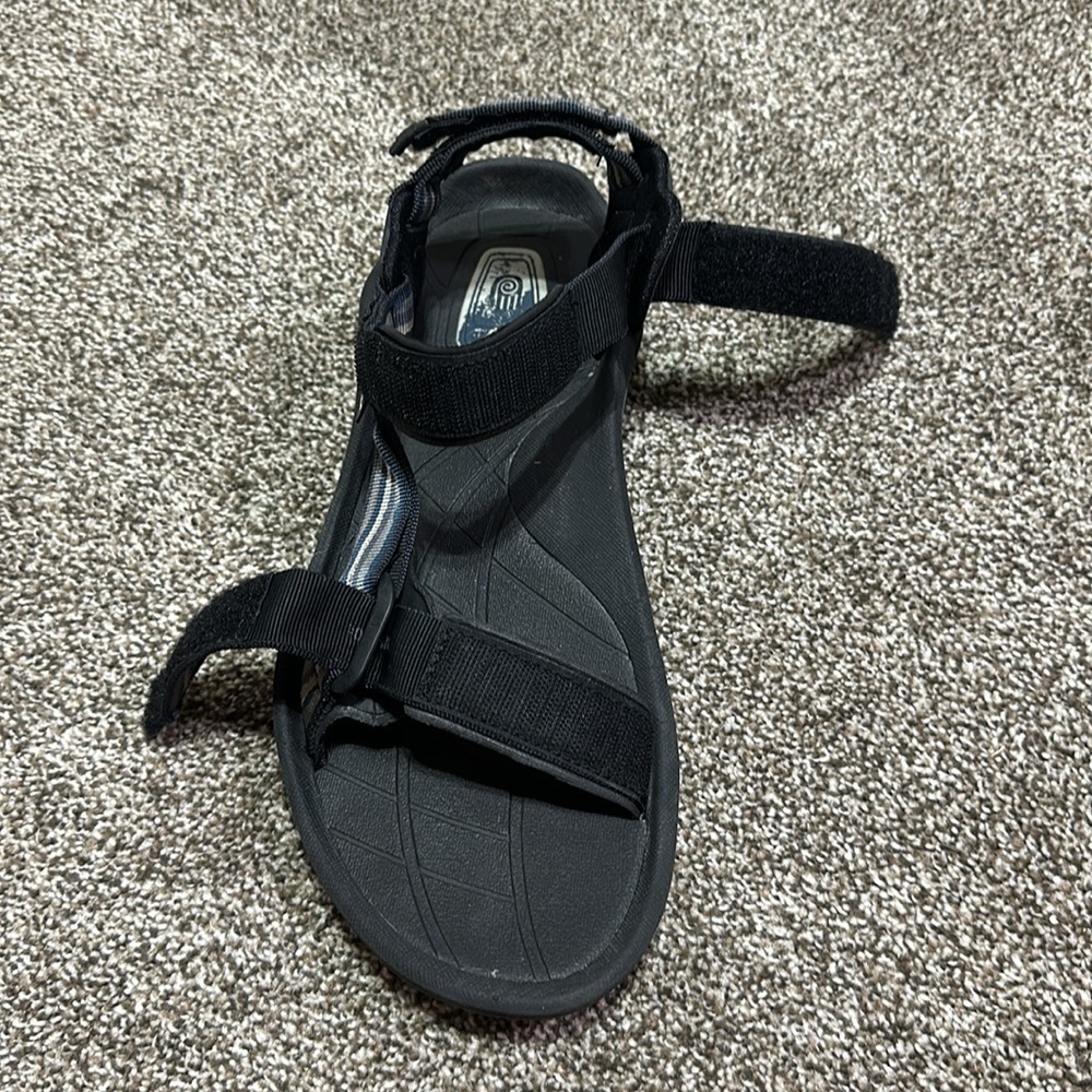 Teva hurricane hiking Velcro sandals 4134 spider rubber men’s 10 ShocPad black - Picture 7 of 8
